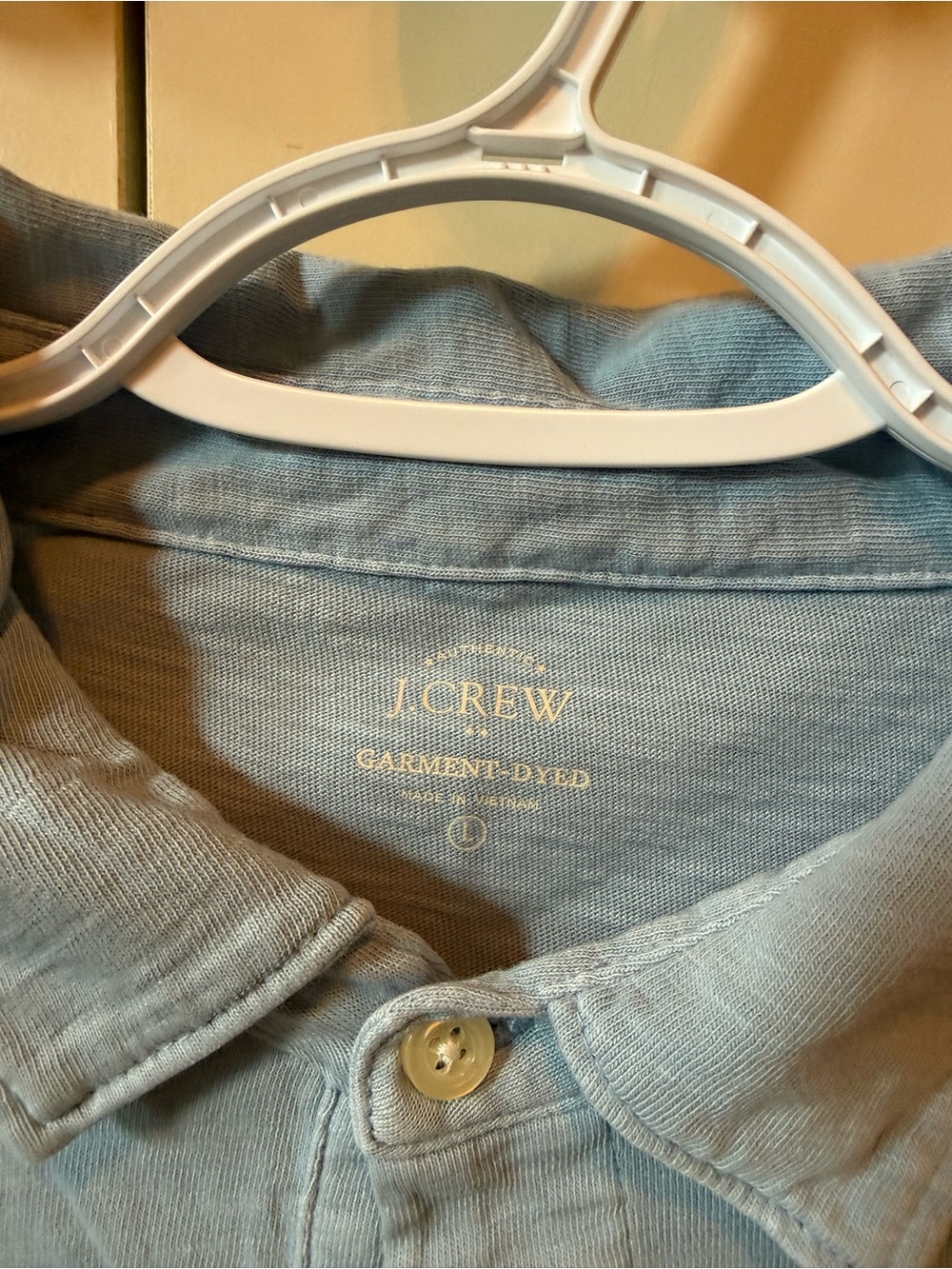 J. Crew Light Blue Men's Polo with Chest Pocket - Picture 3 of 3